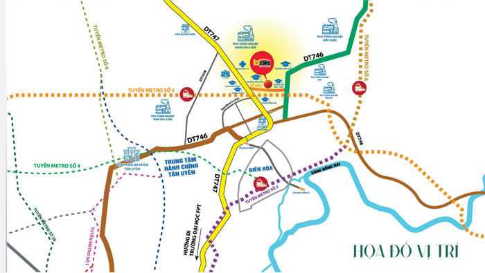 Bản đồ vị trí Khu đô thị Bcons City Life