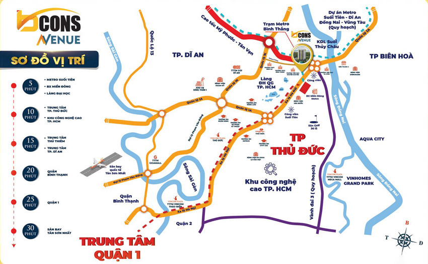 Vị trí dự án Bcons Avenue