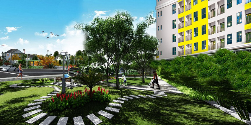 Tiện ích công viên nhà phố Bcons Plaza